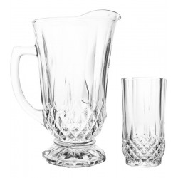 Jogo de Jarra 1,25 Litros Com 6 Copos 260ml Diamante